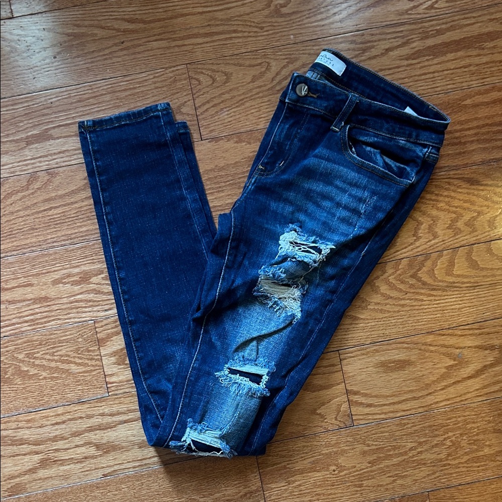 KanCan Dark Blue Distressed Skinny Jeans